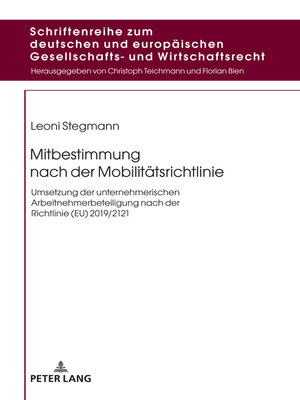 cover image of Mitbestimmung nach der Mobilitaetsrichtlinie